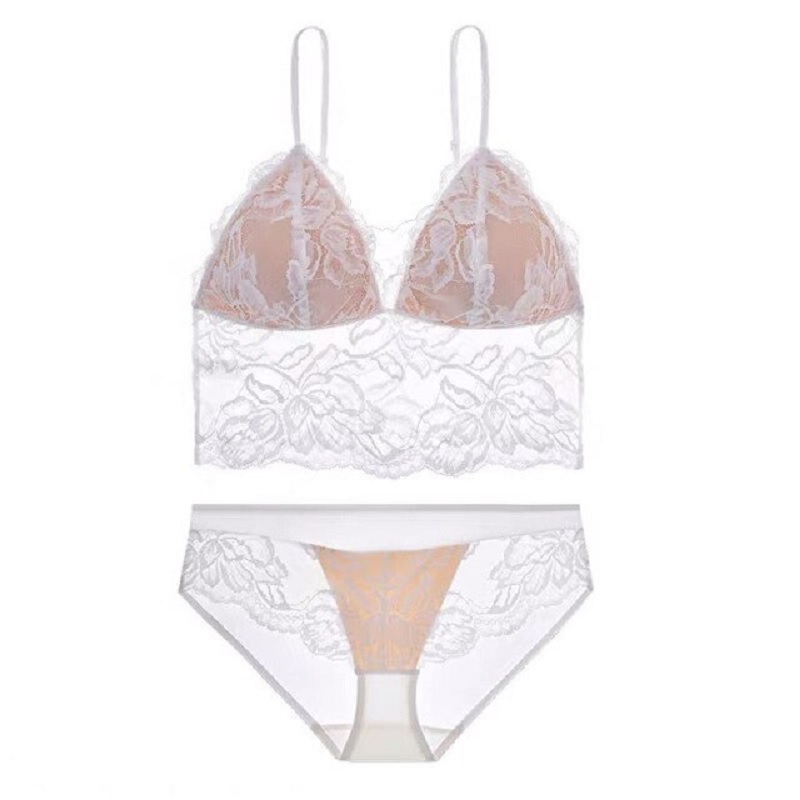 n/a French Sexy Lace Hollow Lingerie Women's Small Breasts Gather Up  Support Without Steel Ring Thin Bra Set (Color : White, Size : 75B) :  : Clothing, Shoes & Accessories