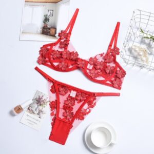 Floral Bra Panty Sweet Lingerie Set - Image 4