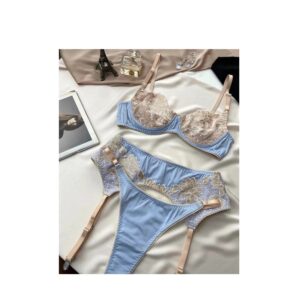 Lace Patchwork Elegant Bra Set - Image 4