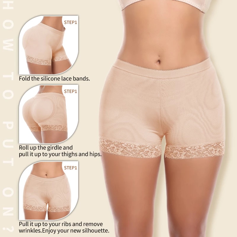 Hip Pads Panty, Shapewear Removeable Lace Padded Seamless Butt Hip Enhancer Shaper  Panties Underwear (Color : Clear, Size : Large) : : Clothing,  Shoes & Accessories