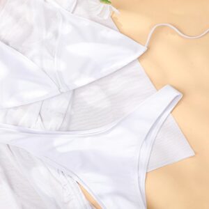 Bikini Set Solid Color Tie Up Bra Swimsuit - Image 4
