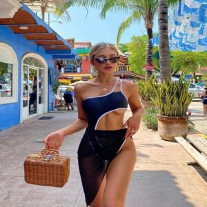 Bikini Suit Single Oblique Shoulder Hollow Out Swimwear