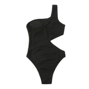 One Shoulder Sleeveless Hollow-Out Swimsuit - Image 8