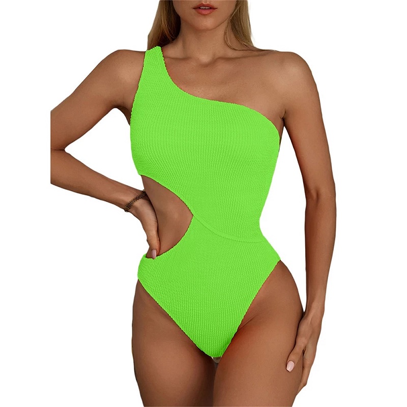 One Shoulder Sleeveless Hollow-Out Swimsuit