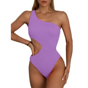 One Shoulder Sleeveless Hollow-Out Swimsuit - Image 4