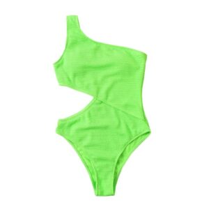 One Shoulder Sleeveless Hollow-Out Swimsuit - Image 7