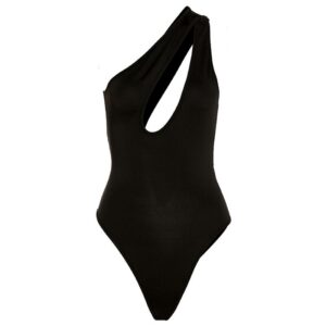 One Shoulder Swimsuit Hollow Solid Color Swimwear Swimsuit - Image 4