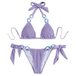 Round Rings Bikini Set Halter Bra Swimwear - Image 3