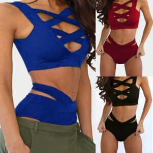 Sexy Bra Set Bandage High Waist Pantie Beachwear - Image 4