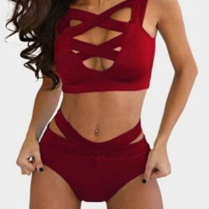 Sexy Bra Set Bandage High Waist Pantie Beachwear - Image 2