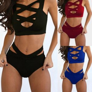 Sexy Bra Set Bandage High Waist Pantie Beachwear - Image 6