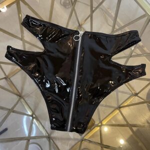 Low Waist Bright Pvc Dj Pole Dance Shorts - Image 2