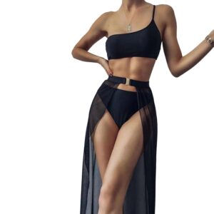 Solid Color One Shoulder Bikini Top with Chest Pads