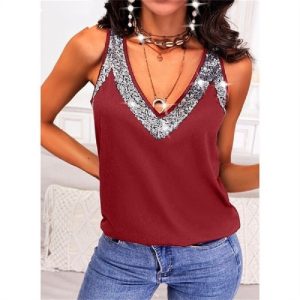 V-Neck Casual Sleeveless T-Shirt