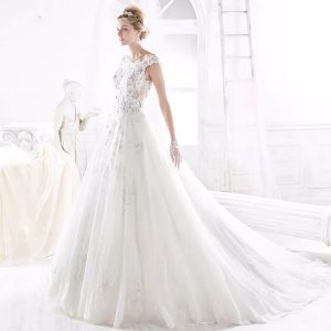 3D Lace Appliques Luxury A-Line Bridal Gown - Image 4