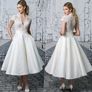 Fashion Short Sleeve  A-Line Wedding Dress - Image 2