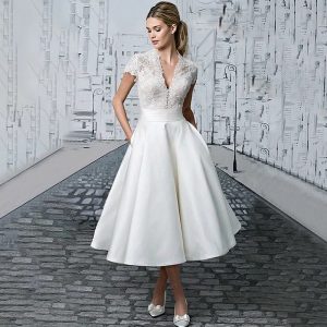 Fashion Short Sleeve  A-Line Wedding Dress