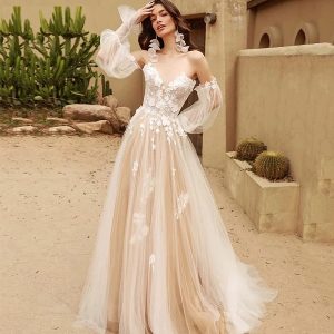 Sweetheart Sleeves Wedding Gown - Image 2