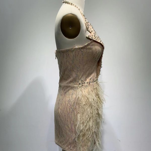 Crystal Feather Design Dress - Image 4