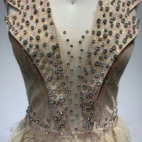 Crystal Feather Design Dress - Image 2