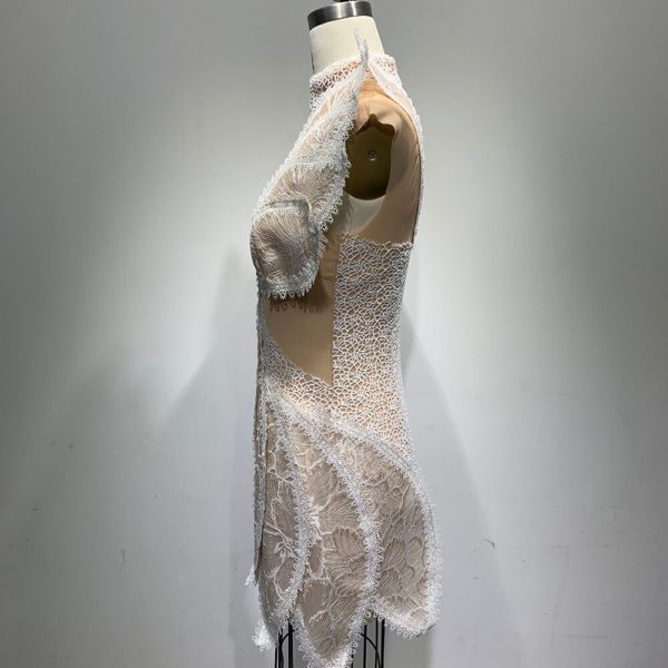 Luxury White Ruffles Short Cocktail Dresses - Image 4