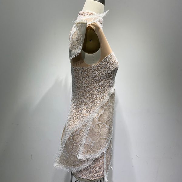 Luxury White Ruffles Short Cocktail Dresses - Image 3
