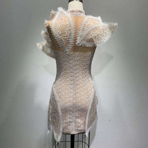 Luxury White Ruffles Short Cocktail Dresses - Image 2