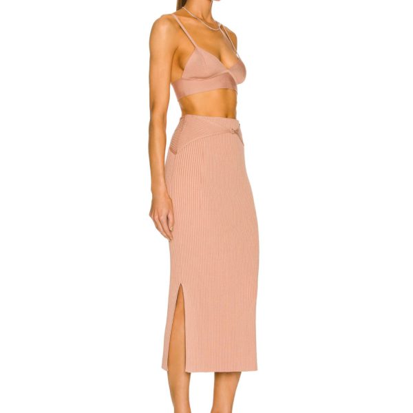 Spaghetti Straps Black khaki Two Pieces Bandage Set - Image 2
