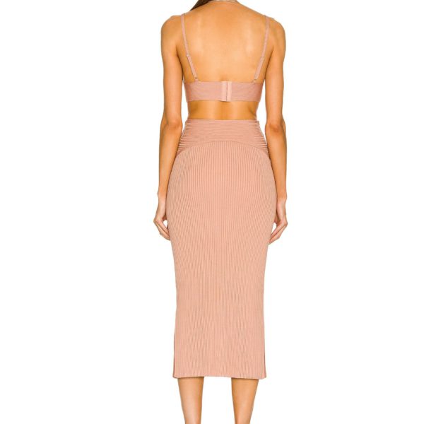 Spaghetti Straps Black khaki Two Pieces Bandage Set - Image 3