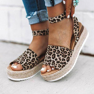 Women's Huarache-Style Wedges - Ankle Straps / Metal Buckles - Image 9