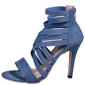Women's Strappy Stilettos - High Ankle Straps / 4.5" Heels - Image 6