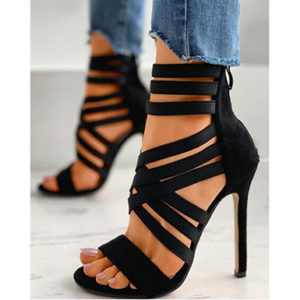 Women's Strappy Stilettos - High Ankle Straps / 4.5" Heels - Image 5