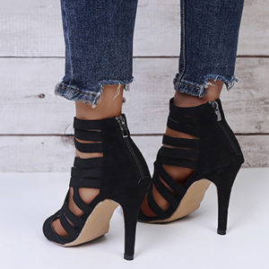 Women's Strappy Stilettos - High Ankle Straps / 4.5" Heels - Image 3