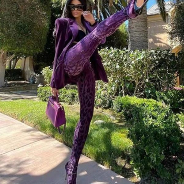Velvet Business Suits Pantsuits with Pants and Jackets Coat - Image 5