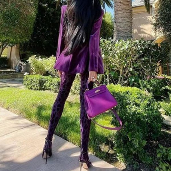 Velvet Business Suits Pantsuits with Pants and Jackets Coat - Image 2