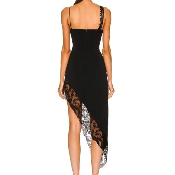 One Shoulder Split Lace Bodycon Dress - Image 5