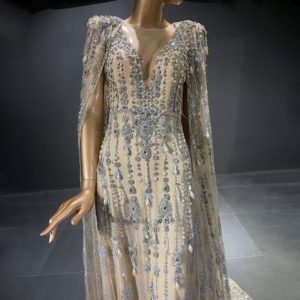 Caramel A-Line Luxury Evening Dresses