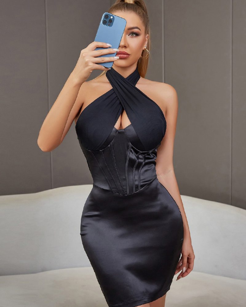 Night Club Backless Dress Summer Sexy Hollow Out Fashion Halter