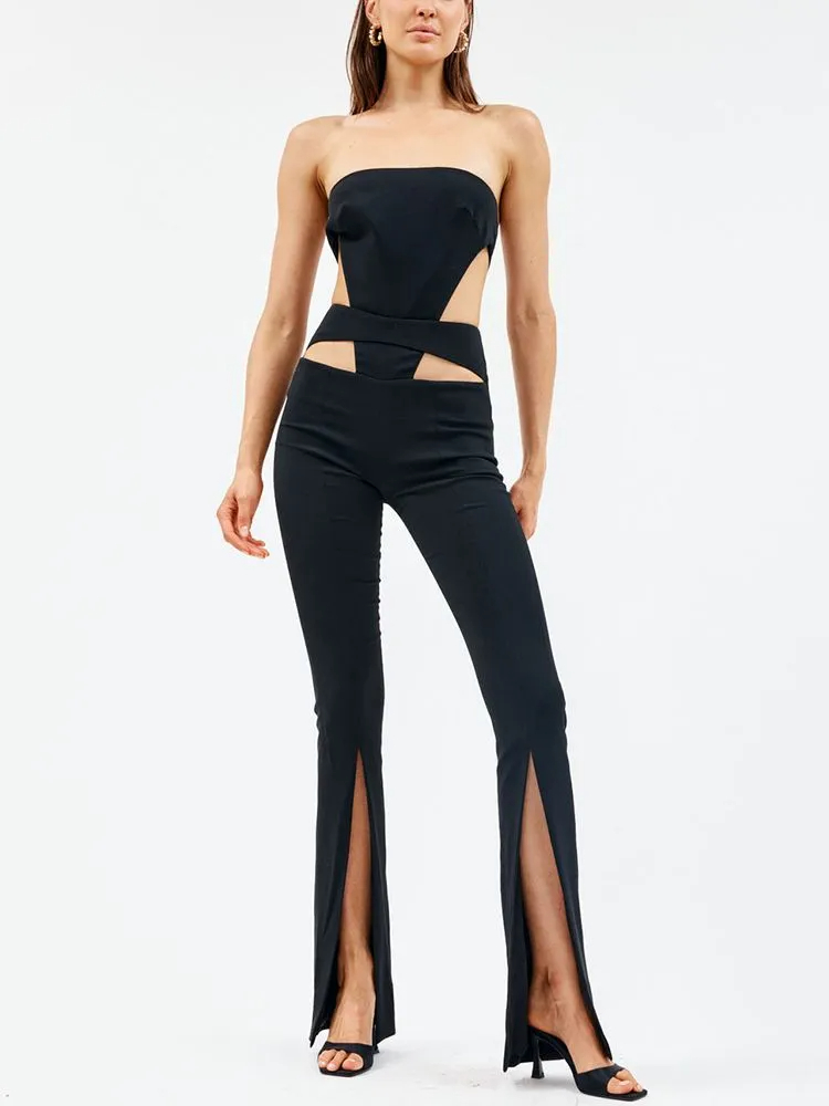 Strapless Tube Top  Long Jumpsuit
