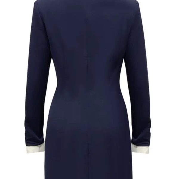 Double Breasted Button Slim Mini Blazer Dress - Image 7