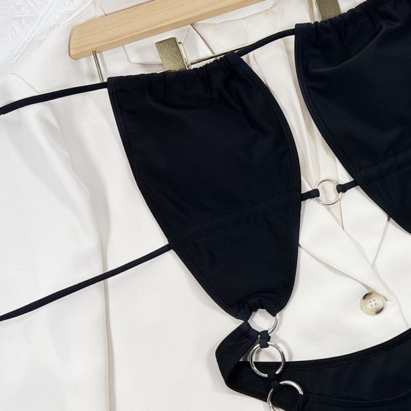 Backless Hollow Out One Piece Swimsuit Ring Cut Out Swimwear - Image 5