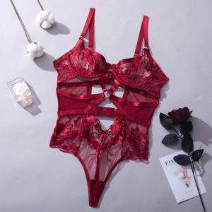 Bodysuit Lingerie Cut Out See-Through One-Piece Body Sissy Backless Thongs - Image 2