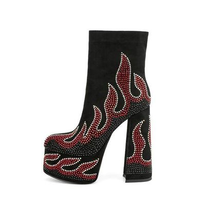New Fashion Hot Drilling Thick High Heel Boots
