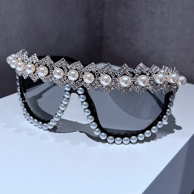 Queen Style Pearl Jewel Women Sunglasses