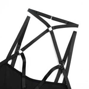 Bandage Bodysuit With Panties Halter Seamless Body Lingerie - Image 6