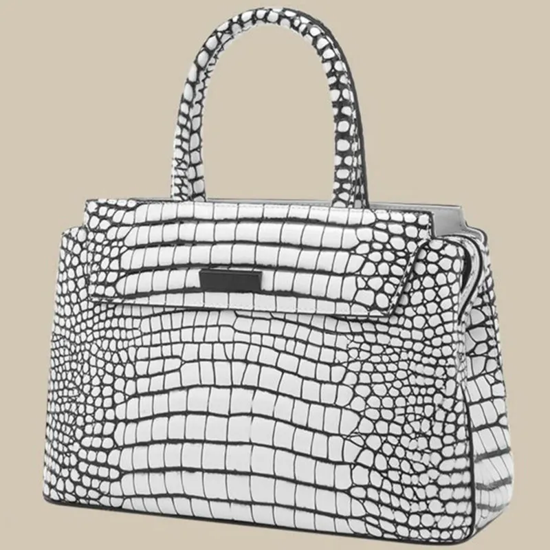 Crocodile Pattern Genuine Leather Shoulder Messenger Bag