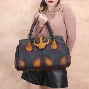 Large Capacity Genuine Leather Vintage Tote Bag