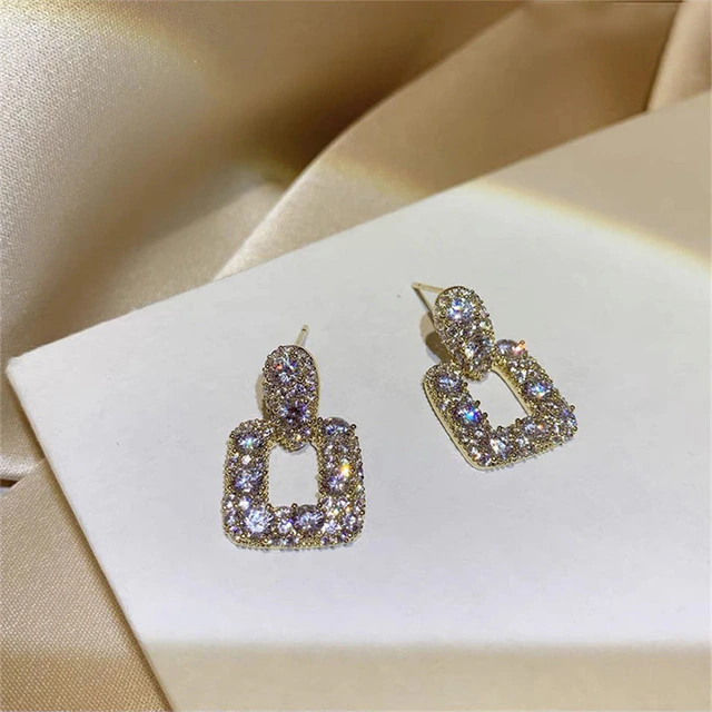 Geometric Pearls Jewelry Wedding Party Drop Earrings