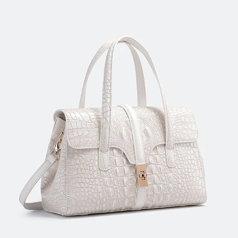 Crocodile Pattern Leather Handbags Luxury Fashion Tote Bag