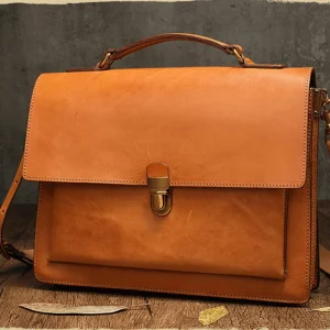 New Vintage Top Layer Cowhide Leather Large Capacity Handbag - Image 7